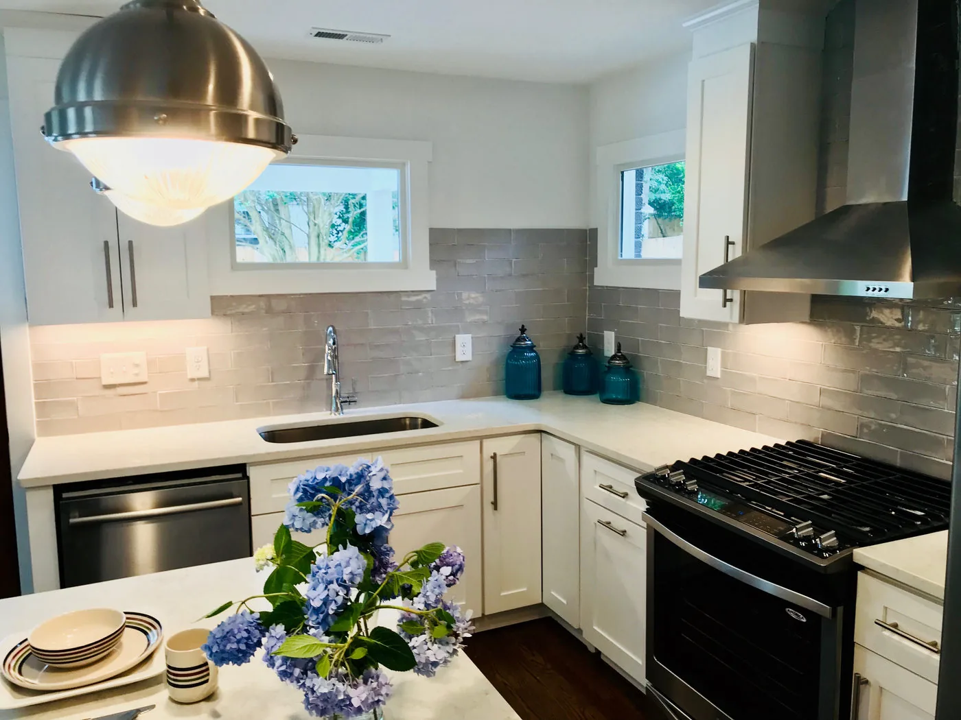 Completed open kitchen renovation as part of a larger home remodeling project